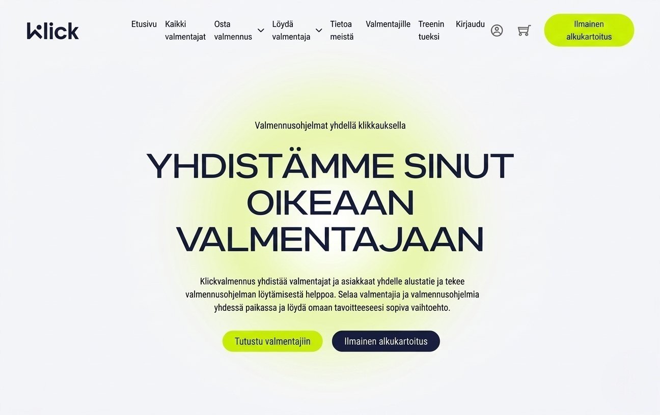 Klickvalmennus Coaching Marketplace Built in 20 Days